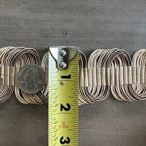 SAMUEL & SONS TAUPE MELANGE "ORSAY SILK CRETE" PASSEMENTERIE TRIM FRINGE 6 yards